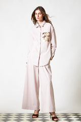 PANTALONE RIGHE CON TASCA SETA