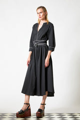 ABITO MIDI CON PIPING
