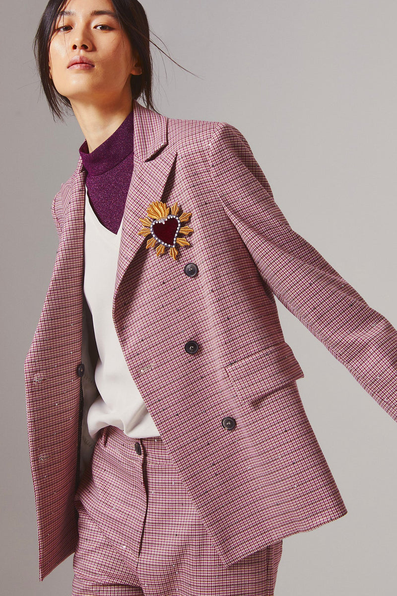 Shirtaporter Blazer Doppiopetto in Pied-de-Poule