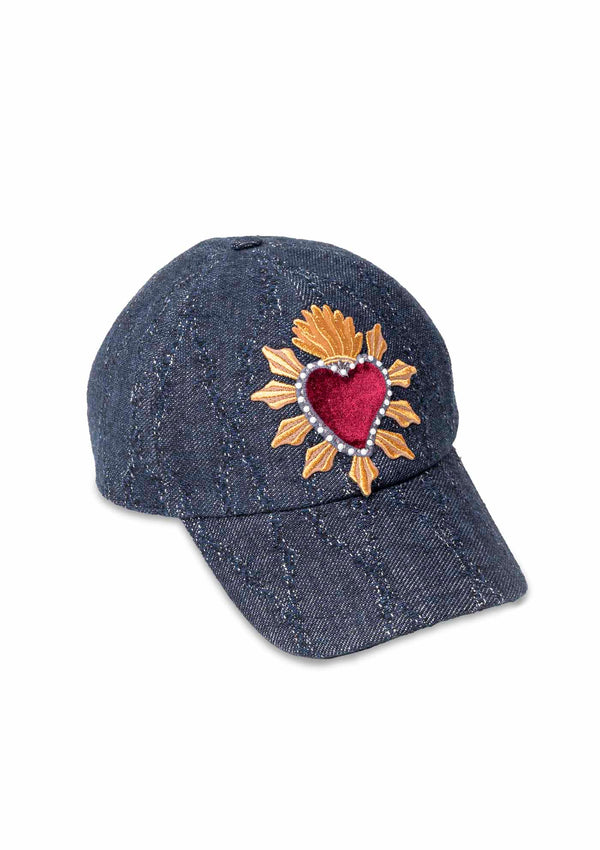 CAP IN DENIM CON PATCH