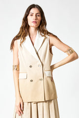 BLAZER SENZA MANICHE CON INSERTO