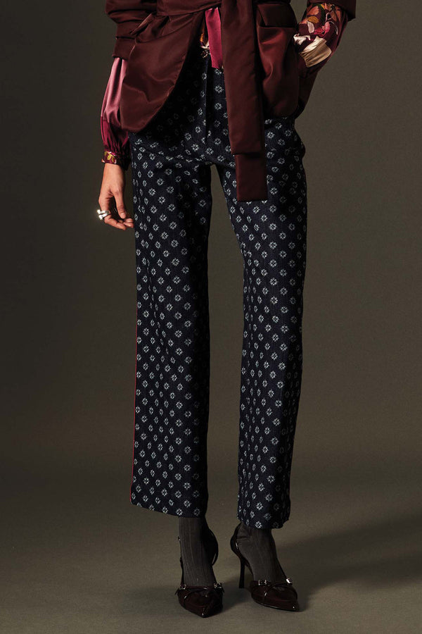 PANT PALAZZO CON TASCHE E PIPING