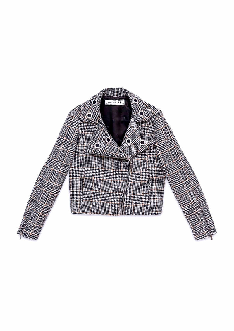 Biker Jacket in Principe di Galles