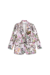 BLAZER OVER STAMPATO CON SPILLA