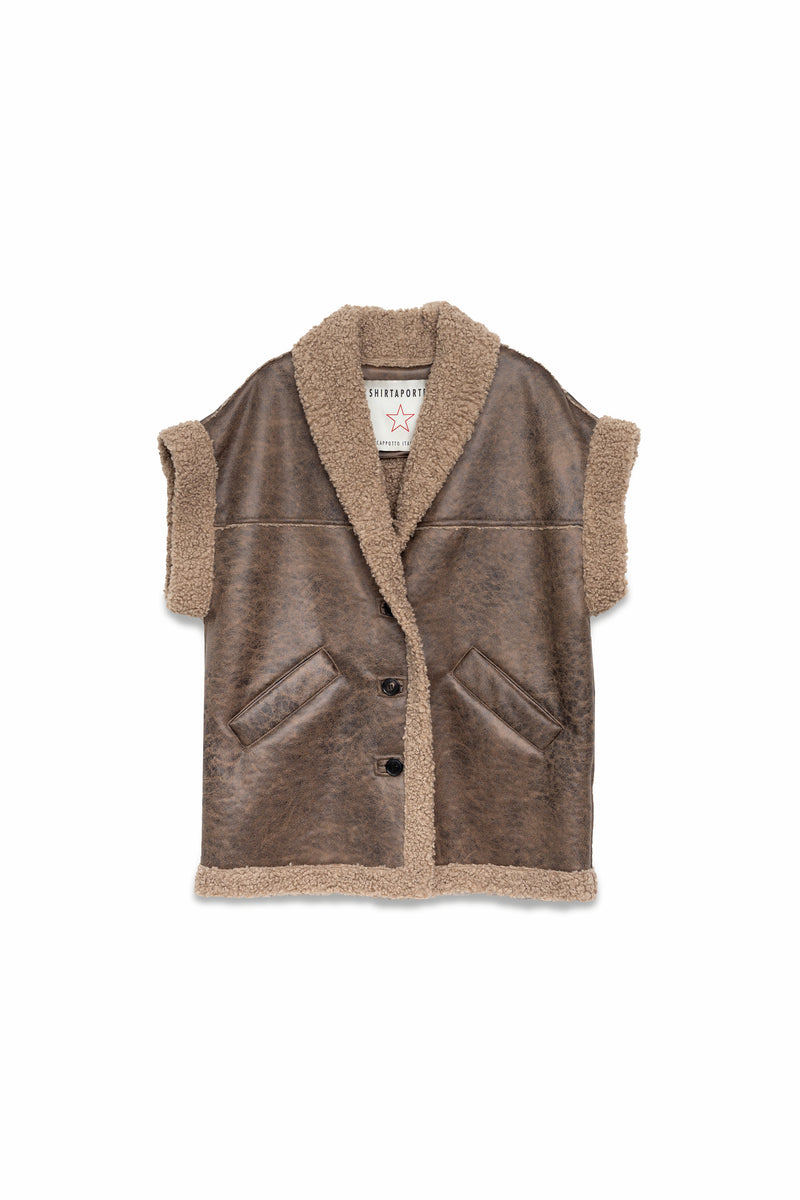 GILET OVER IN MONTONE ECO