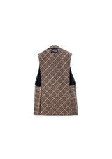 Gilet check con spilla