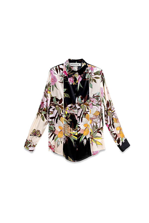 CAMICIA SETA COMBINATA