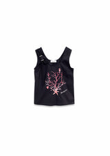 TOP IN POPELINE CON RICAMO CORALLI
