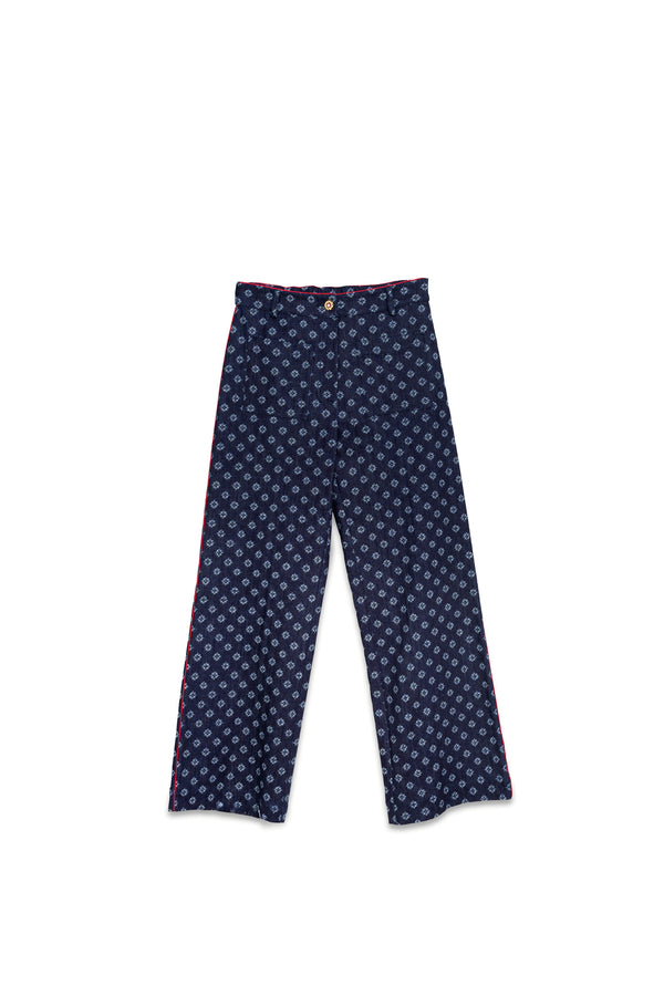 PANT PALAZZO CON TASCHE E PIPING