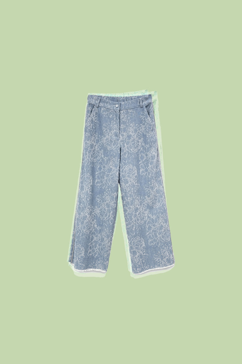 Pant in Denim con Cristalli