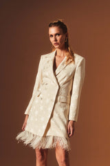 ABITO A BLAZER STELLE CON PIUME